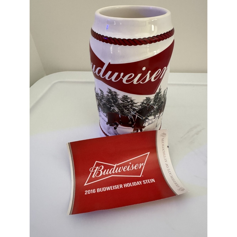 Budweiser Holiday Stein 2016 Dec Excursion 36th Anniversary NIB COA Clydesdales